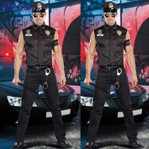 Police Cosplay Uniform MenS Role Playing Instructor Uniform Temptation Stage Halloween MenS Clothing