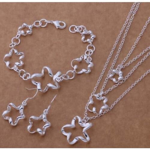 Silver plated Jewelry Sets Bracelet 060 + Necklace 547 + Earring 320 /atdajkka dsbamjia AS235