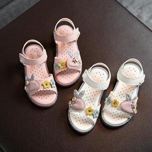 Casual Cartoons Bunny Non-slip Soft Kid Toddler Baby Shoes Summer Korean Little Childrens Girls Princess Open Toe Beach Sandals