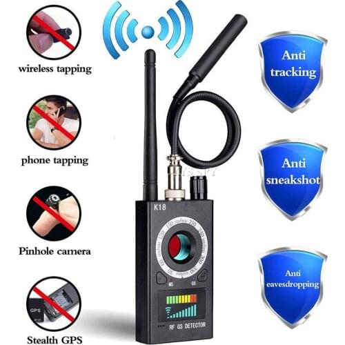 RF Signal Hidden Camera Detector Anti Spy Candid Pinhole Camara Magnetic GPS Locator Wireless Audio GSM Bug Finder K18 Scanner