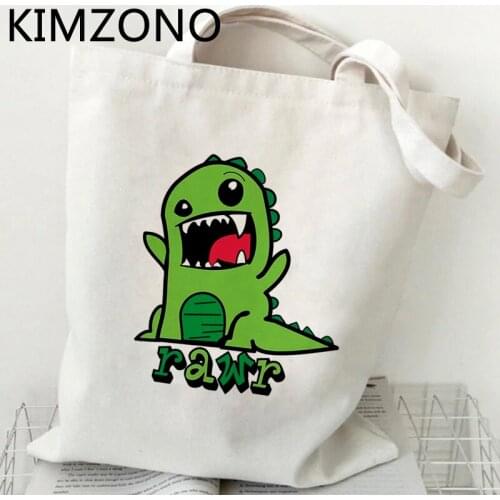 Dinosaur shopping bag canvas cotton shopping tote bolso bolsa bag tote ecobag sac cabas shoping sac toile