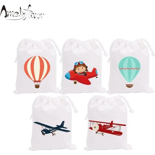 Flight Theme Party Favor Bags Candy Bags Pilot Gifts Bags Aircraft Party Supplies Kids Event Birthday Party Decoration Supplies