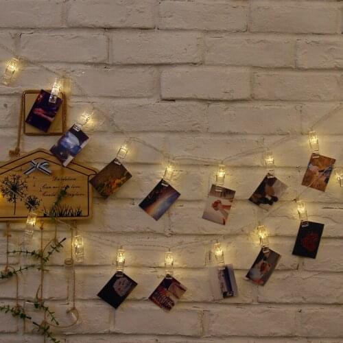 LED String Fairy Light Holiday Lighting 1M 2M 3M 5M 6M Photo Clip String USB Battery-powered Garland Decor for Home Room