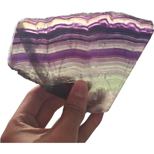 1PC natural fluorite tablets Quartz crystal Colorful stripes fluorite Rainbow stone can be used for home decoration ornaments