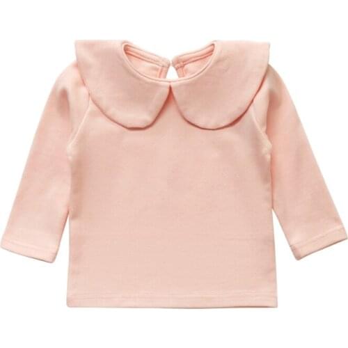 Spring Autumn Baby Girls T-Shirts Long Sleeve Tops Cotton Casual Blouse Toddler Solid Tops Girls Clothes Autumn