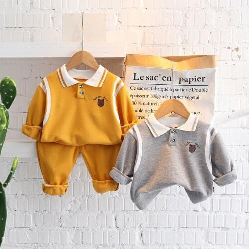 Spring And Autumn Boys' Suits 2021 New Boys' Clothes, Childrens Casual Sports Suits, Western Style Two-Piece Baby Clothes