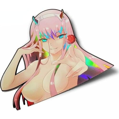 Sexy Cartoon Graphical Car Sticker Vinyl Custom Printing Waterproof Sunscreen JDM Graffiti Peeking No Reflective Decal Kk13*10cm