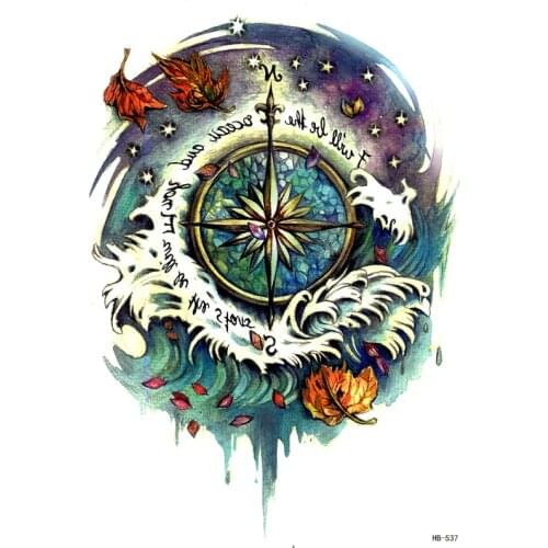 I will to the ocean ,you will to the stars Temporary Waterproof Tattoos Men henna Tattoo Beauty body Tattoo Crow Tatoo Sleeve