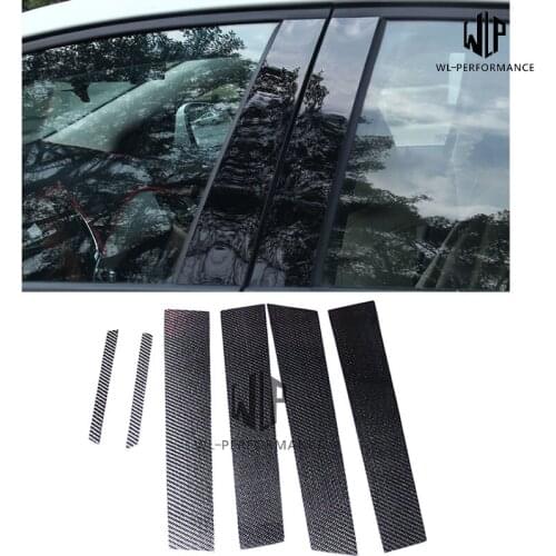 High Quality Carbon Fiber Window BC Pillars Decorative Car Styling Trim For Toyota New Reiz Car Body Kit 2010-2013