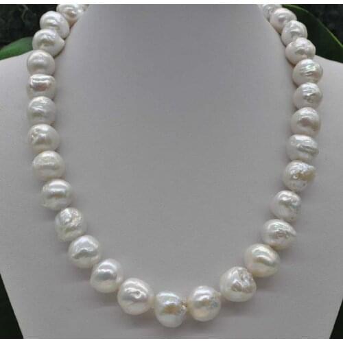 NEW fashion Natural Rare white 14-15mm kasumi Pearl Necklace 18"006