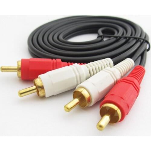 1pc 1.5M 5ft Gold Plated 2 RCA Male Plug to 2 RCA Male Plug Audio Cable for DVD HDTV Item No.: 40159