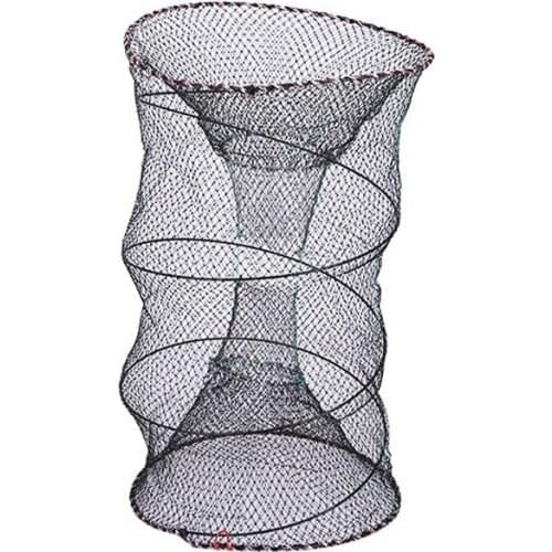 1PCS Nylon Mesh Folding Round Frame Crab Crawd Shrimp Bait Trap Cast Fish Net Fishing Landing Tackle Accessory Crawfish Net