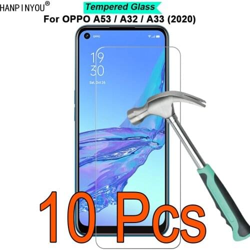 10 Pcs/Lot For OPPO A53 A32 A33 A53s A54 5G 2020 6.5" 9H Hardness 2.5D Toughened Tempered Glass Film Screen Protector Guard