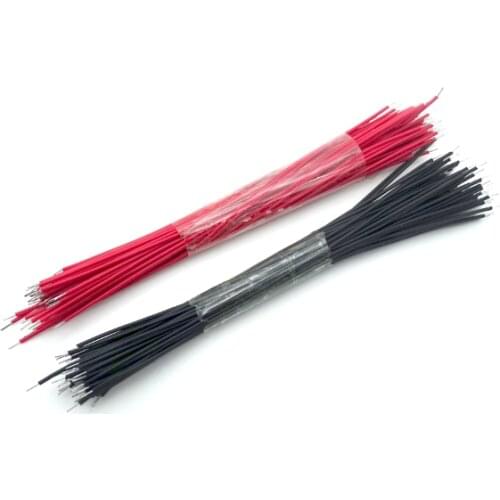 100pcs Breadboard Jumper Cable Wires Tinned 0.96cm Black and Red