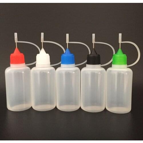 1000pcs 30ml Empty Plastic Filling Bottles LDPE Squeezable Juice Eye Liquid Dropper Bottles with Screw Metal Tips