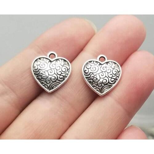 25pcs/lot--15x16mm, Antique silver plated heart charm,DIY supplies,Jewelry accessories