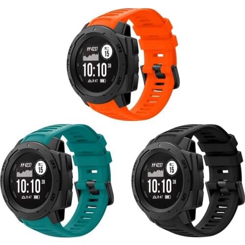 3-Pack Sport Bands for Garmin Instinct Watch Band Soft Silicone Replacement Watch Strap Adjustable Wristband with Adapter Tools