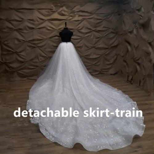 350 cm long in back bridal detachable skirt-train, wedding skirt, brilliant Tulle skirt Glitter bridal dress detachable train