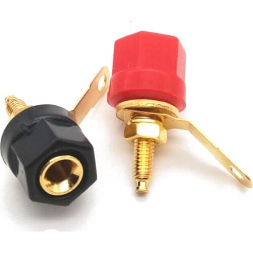 4pcs Hex Head Terminal Speaker Amplifier Screw Binding Posts for 4mm Banana Plugs Sockets Connector Gold