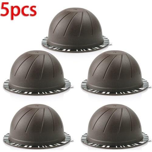 5Pcs Coffee Capsule Machine Portable Stainless Steel Espresso Home Coffee Pod Refill Coffee Capsule For Nespresso Vertuo 5Pcs