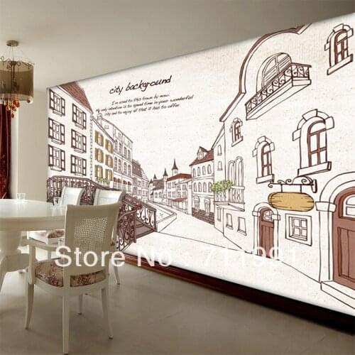 Free shipping fashion large mural Backstreet bedroom sofa TV landscape wallpaper landscape wallpaper size customization