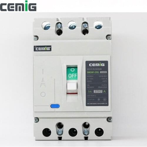 Cemig High quality moulded case Circuit Breaker molded case MCCB SMGM1-63L 50/60Hz 250A 3P
