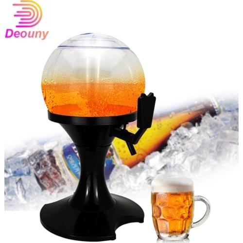 DEOUNY 3.5L Creative Round Bottle Dispenser Ice Beer Wine Pourer Alcohol Bar Tools Soda Coke Juice Drink Dispenser