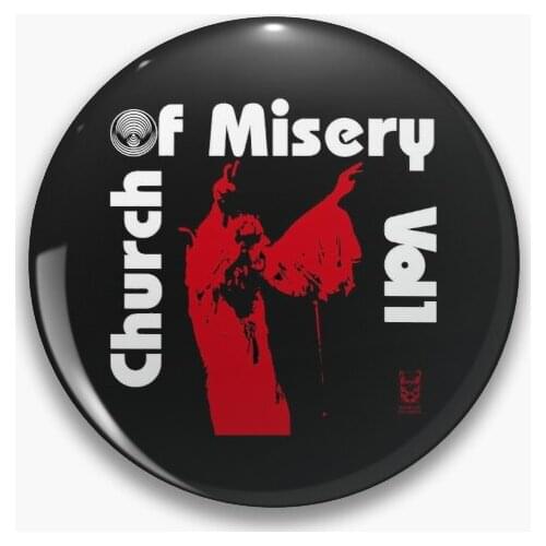 Church Of Misery Top Logo Soft Button Pin Lapel Pin Metal Hat Badge Brooch Jewelry Cartoon Funny Creative Decor Fashion Gift