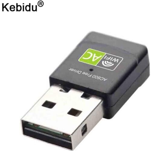 Kebidu 2.4+5 Ghz MIni Wireless USB Wifi Adapter Free Driver Receiver 600Mbps USB Wifi AC Dongle Adapter Network Card for Laptop