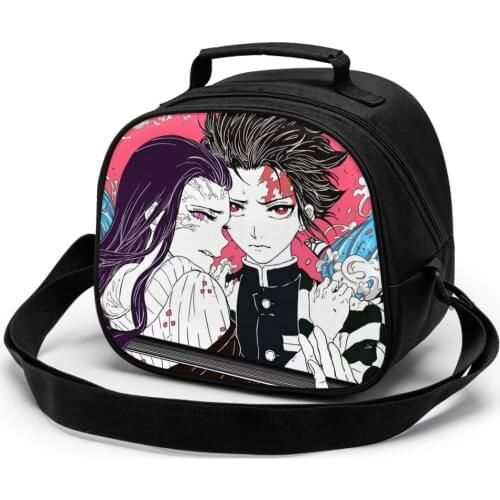 Kimetsu No Yaiba Children Lunch Bag Lunch Bag Student Portable Insulated Office Lunch Box Picnic Bags Thermal Food Tote Handbag