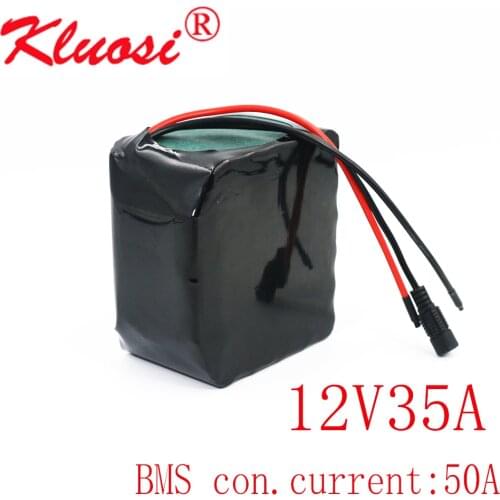 KLUOSI 12V 35Ah 3S10P 450Watt 12V Battery 12.6V Lithium Battery Pack with 50A BMS for Inverter Tour Car Child Car Solar Light