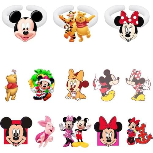 Disney Classic Character Animated Ring Personality Shape Creative Design Pattern Epoxy Resin Cute Play Image Acrylic Ring