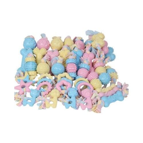 Pet Toys Cotton Rope Cloth Strip Collection Dog Chewing Toys TPR Material Resistant To Biting Teeth Dog Supplies Dog Toys