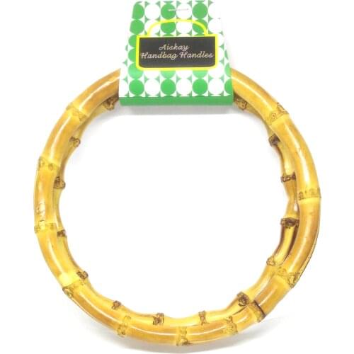 ZENTEII Round Bamboo Bag Purse Tote Wood Handles Handcrafted Vintage Handbag Replacement DIY Leather Craft Accessories