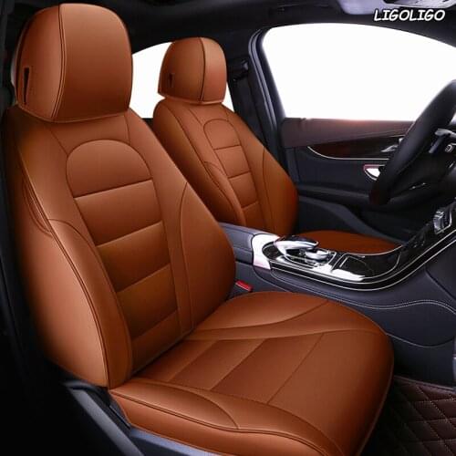 LIGOLIGO Custom Leather car seat cover For Chrysler 300C PT Cruiser Grand Voager Sebring Automobiles Seat Covers cars