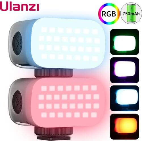Ulanzi VL15 Mini RGB LED Video Light Portable Vlog Light With Cold Shoe For Smartphone Gopro Camera 2W 750mAh Type-C Charging