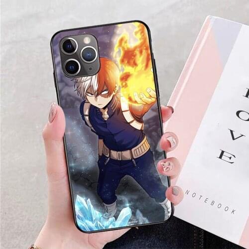 For iPhone Todoroki and izuku wallpaper Soft TPU Border Apple iPhone Case