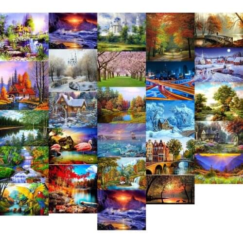 R12341 Landscape Castle cross stitch kit people 18ct 14ct 11ct count print canvas stitches embroidery DIY handmade needlework