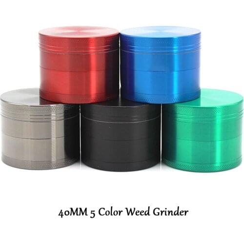 2021 NEW Zinc Alloy Grinder 40 MM Weed Herbal Herb Tobacco Grinders 5 Color Smoking Accessories Tobacco Pipes Custom LOGO