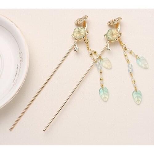Wholesale Classical Rhinestone Flower Hair Stick For Women Crystal Hairpin Jewelry With Party Girls Fashion Butterfly Hair Pins