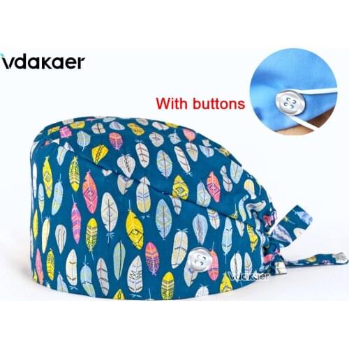 Adjustable Health service working cap Cartoon printing Childrens Checkup Center Scrubs Caps Elastic pet beauty Scrubs hat