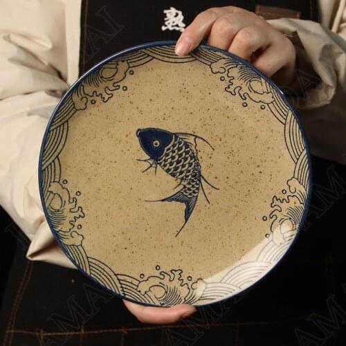 Painted Ceramic Plates Chinese Animal Decorative Fruit Plate Dining Table Western Food Steak Dishes Home Decoration Modern