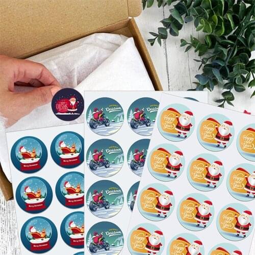 Santa Claus Christmas Theme Sealing Sticker Xmas New Year Party DIY Gifts Posted Decoration Multifunction Package Cute Label