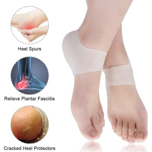 Silicone gel Solid Thin Gel Heel Socks Cracked Foot Skin Care Protector foot case