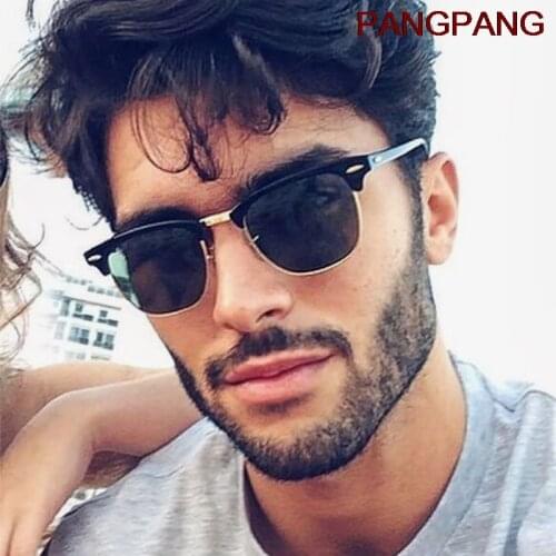 Classic Semi-Rimless Sunglasses Mens Women 2021 Square Polarized Sun glasses Men Oculos De Sol Gafas UV400 Retro Eyewear