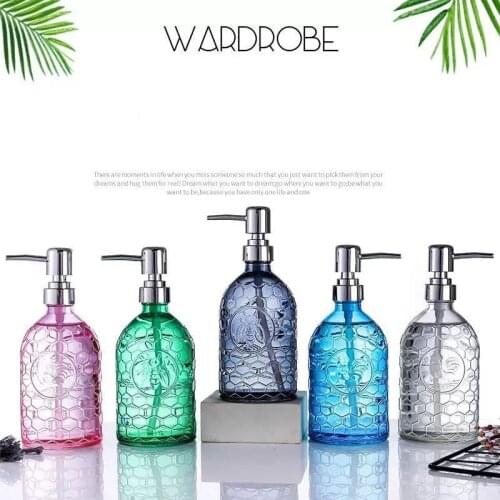 Glass Bathroom Accessories Emulsion Lotion Bottle Dispenser 500ml Shampoo Sanitizer Liquid Dispenser for Bathroom Decoration