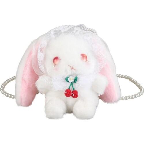 New Japanese Lolita Shoulder Bags Cute Plush Doll Rabbit Messenger Bag Girls Phone Purse Crossbody Shoulder Bags