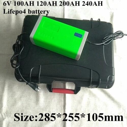 Ultra large capacity 6.4v 6V 100Ah 120Ah 200AH 240AH Lifepo4 cells Battery for 300w extra power supply + 10A charger
