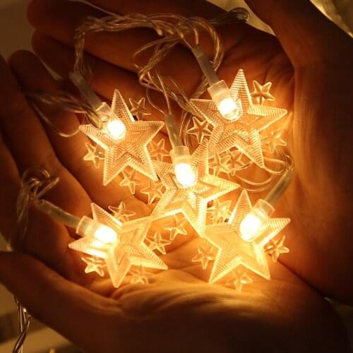 10/20 LED Star String Lights Twinkle Star Garlands Fairy Lights for Wedding Party Christmas New Year Garden Decoration