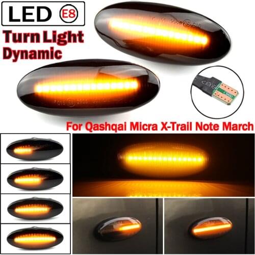 2pcs LED Dynamic Turn Signal Side Marker Light Sequential Blinker Light For Nissan Qashqai Dualis Juke Micra March Micra Note